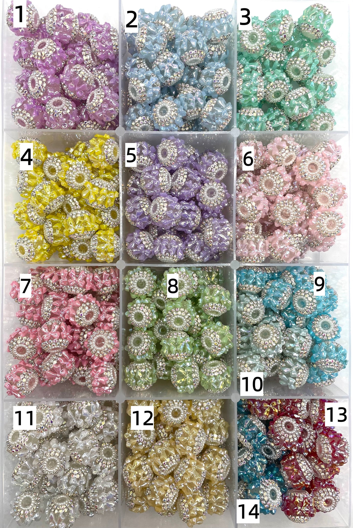 UV bow-shaped beads Pearl gasket Chain Random Mix