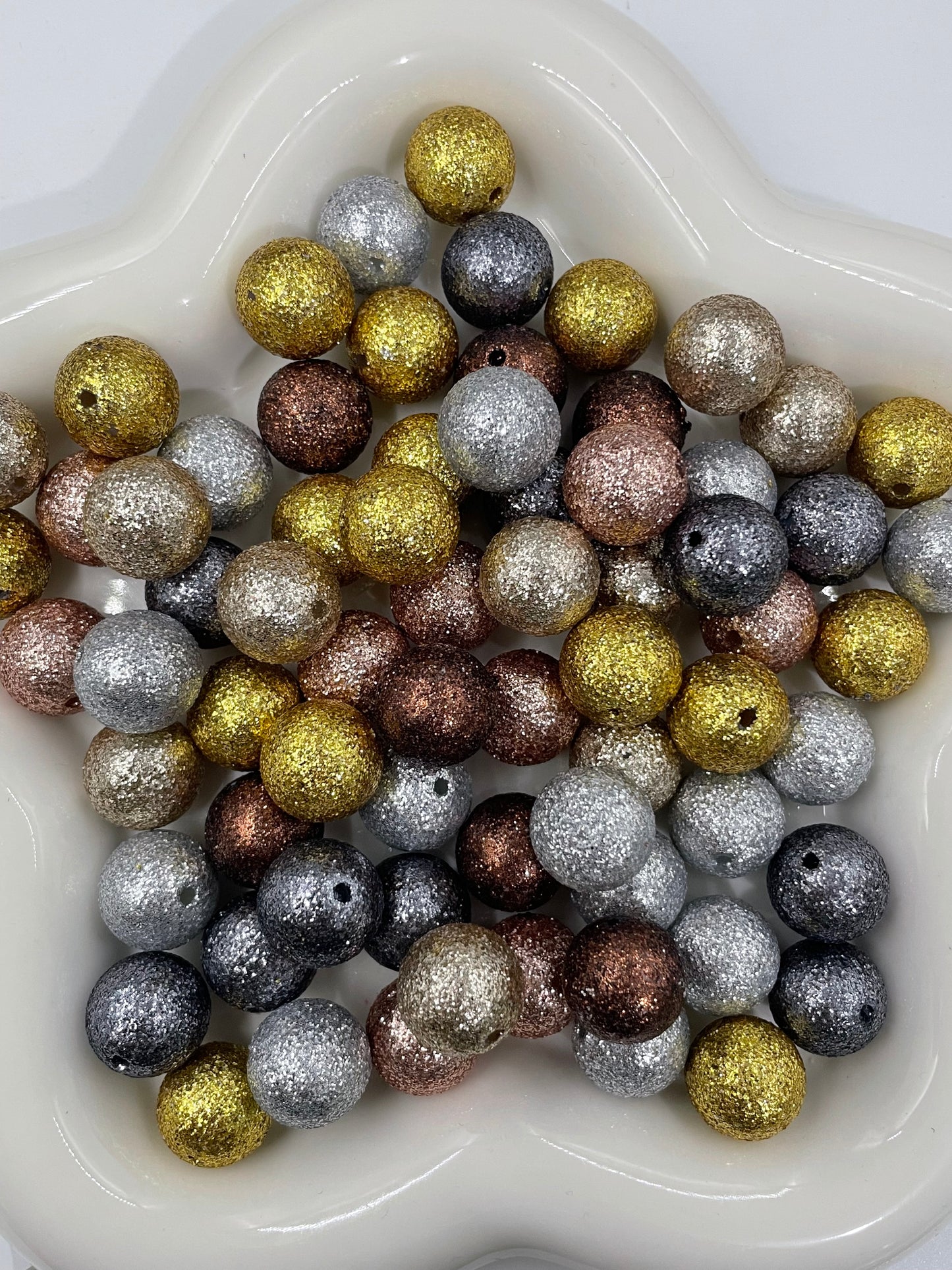 Acrylic beads glitter Metallic paint beads 16mm