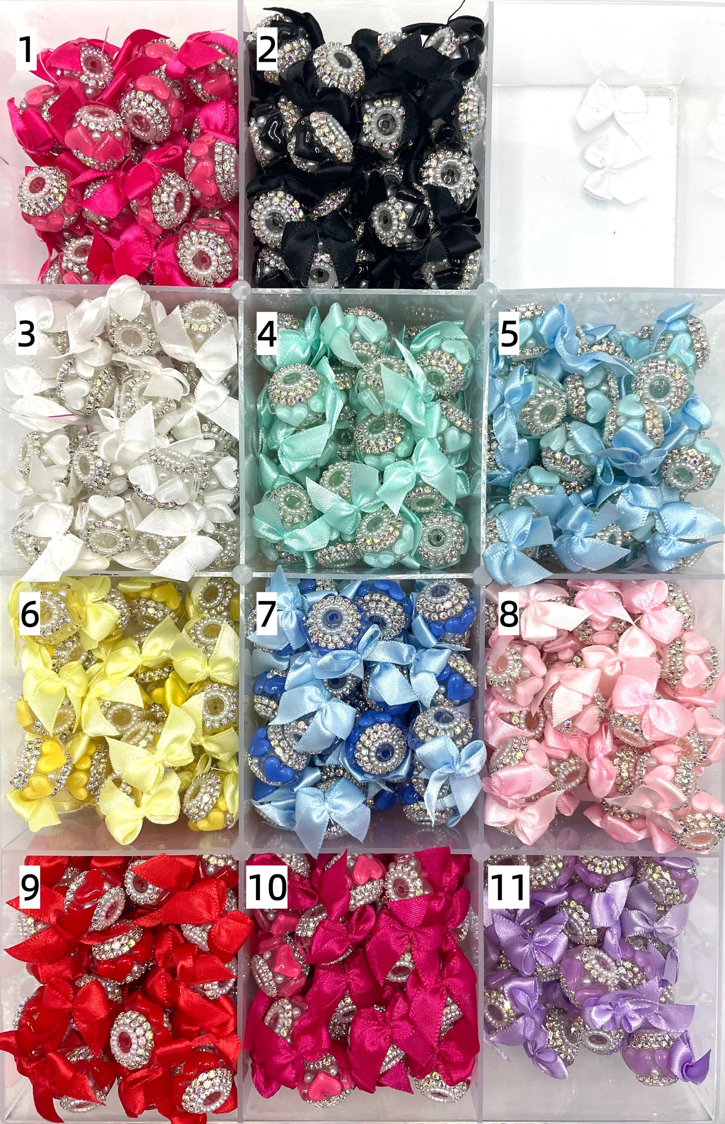 Acrylic beads Love-themed bowknot textile bow acrylic beaded necklace Random Mix (xiao)