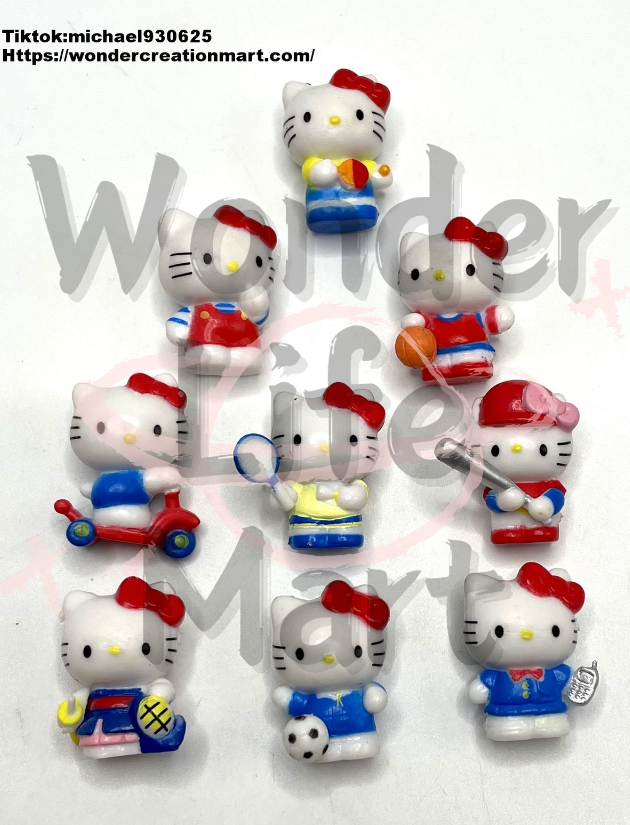 Cartoon Sanri Sports Series Pen Topper and Characters (Without Hole), Random Mix,26mm