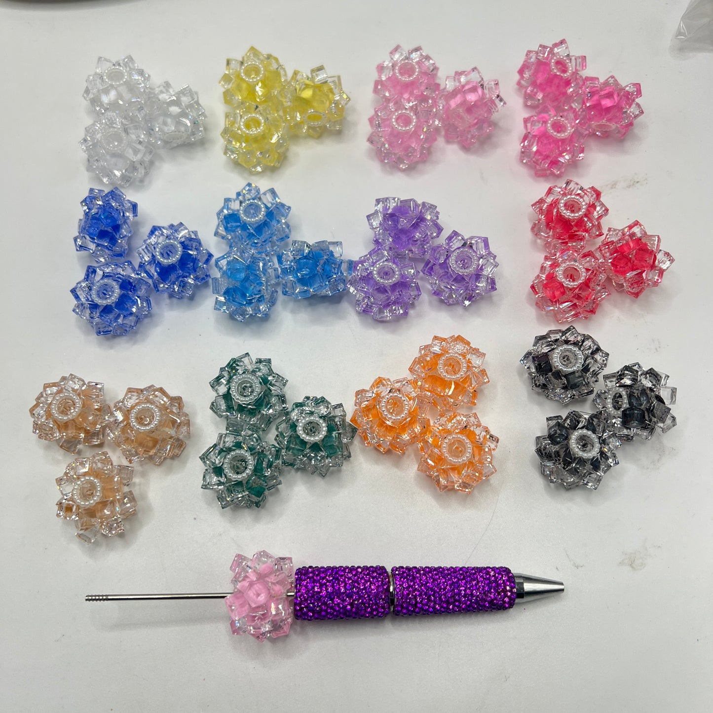 ice cube fancy bead jelly bead with pearl