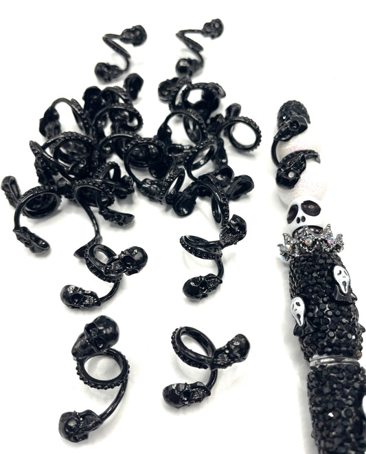 diy beaded beadable metallic skull face bead cap charm for diy craft