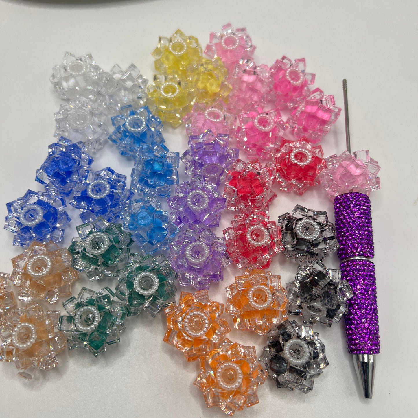 ice cube fancy bead jelly bead with pearl crystal transparent clear