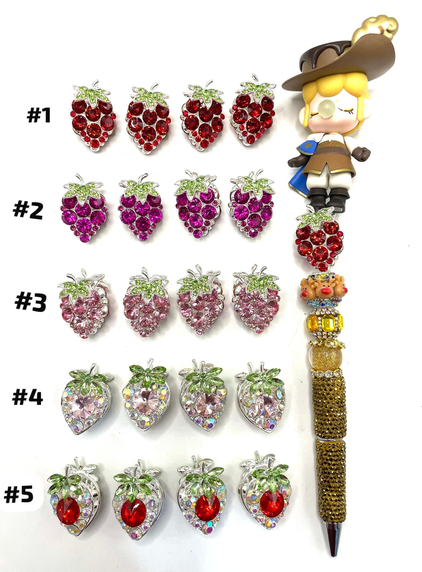 diy fancy bead with colored rhinestone beautiful colors for Christmas diy gift beaded beadable fancy metallic beads,random mix