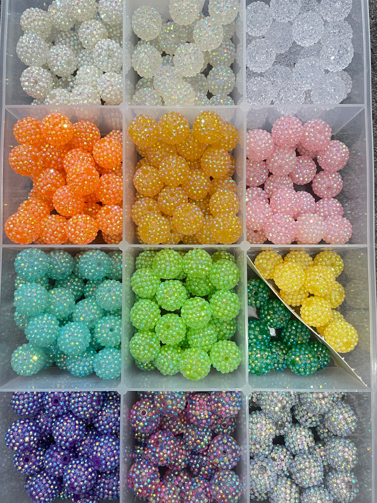 Chroma Multicolor Rhinestone Bead,Random Mix,20mm