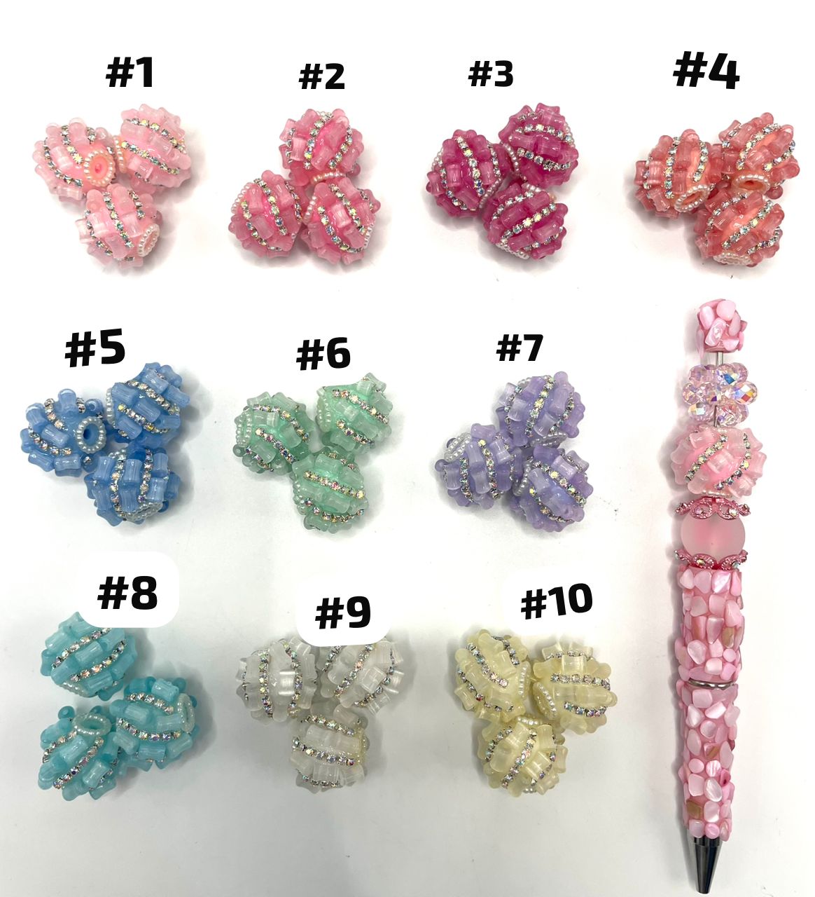 Fancy Beads Acrylic beads Bamboo joint Chain glitter Pearl gasket irregular shape 20 mm to 21 mm