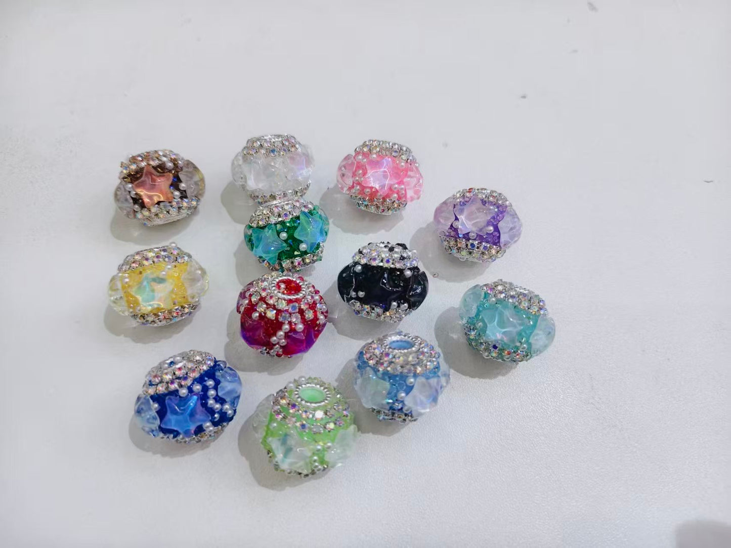 star bead with pearl and chain fancy beads