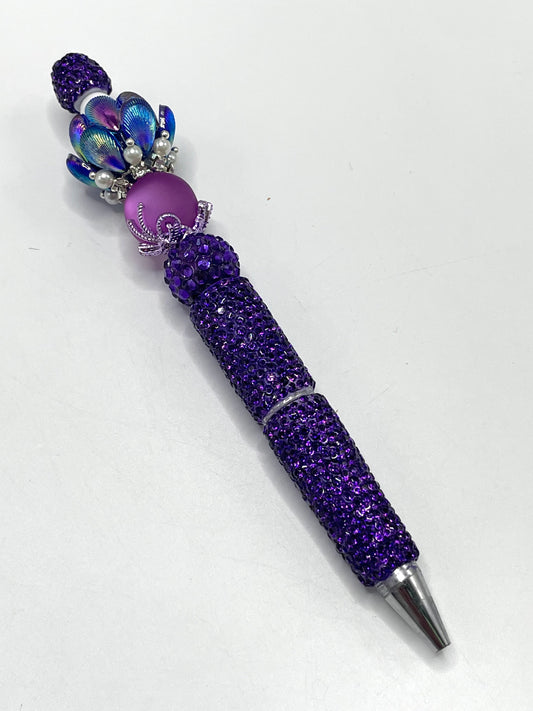 DIY shiny UV galaxy colored beaded beadable seashell shaped decoration beads with pearl and rhinestone,random mix