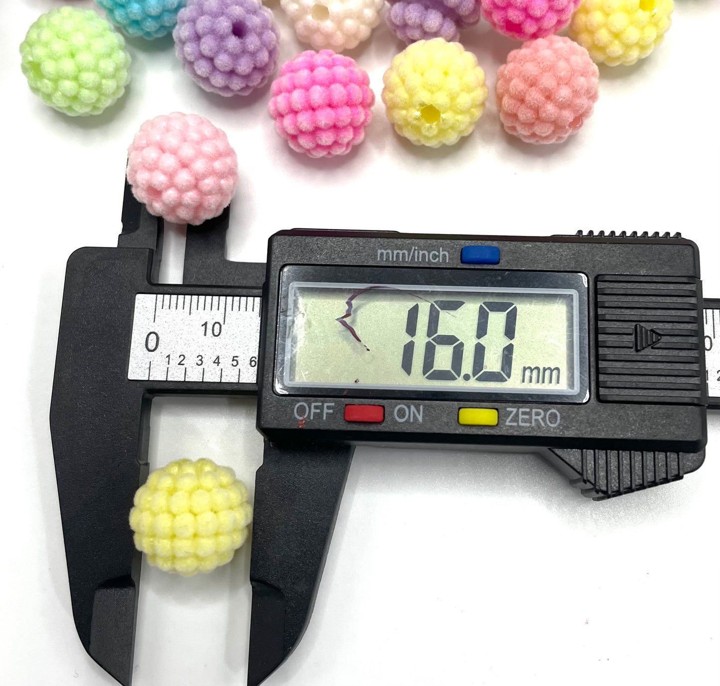 Flock bead flocking Colored flocked beads Fuzzy bead 16mm 20mm Random Mix