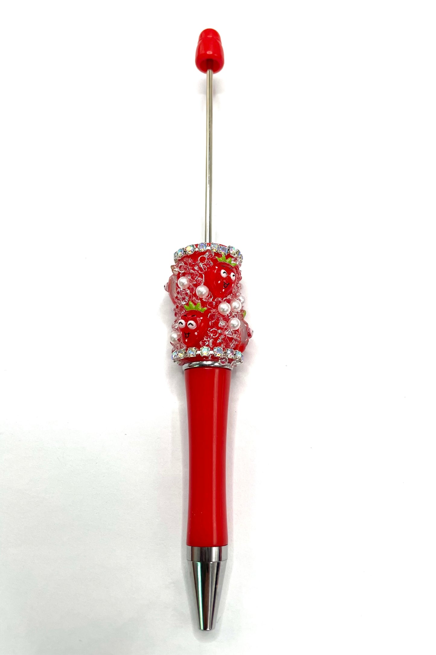 diy pens strawberry pens watermelon pens ornaments with sugar and pearl and rhinestone chain colored pens