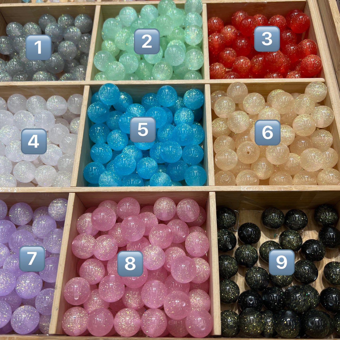 16 mm glitter beads galaxy beads acrylic beads