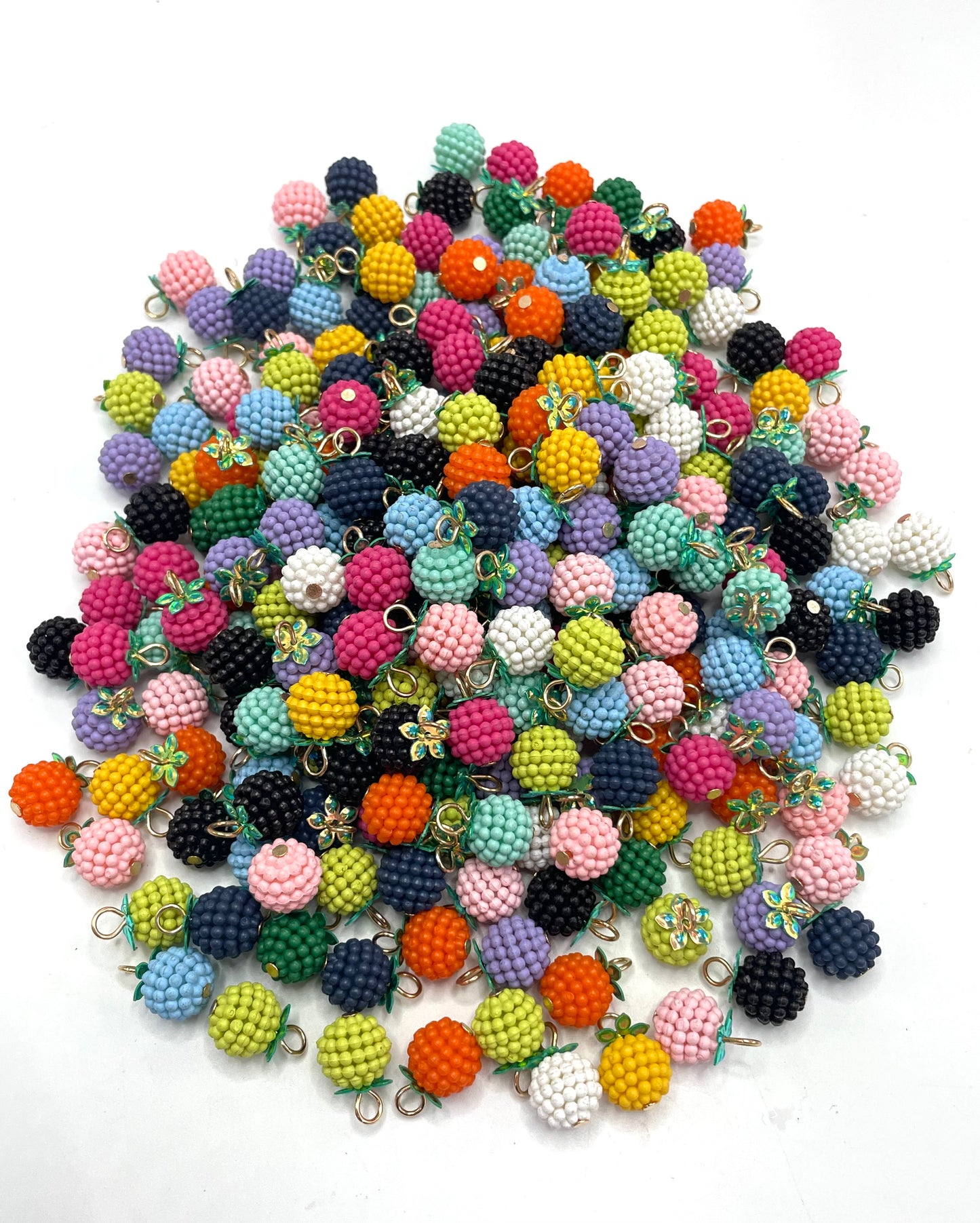 DIY decorative pendants Raspberry fruit Colored raspberry beads Pendant 10mm