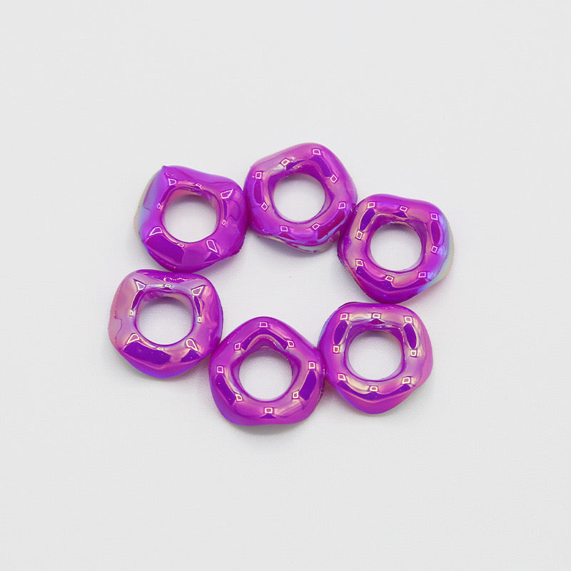 glossy solid color neon uv wavy spacer wave spacer plastic UV color neon uv color mix 15mm