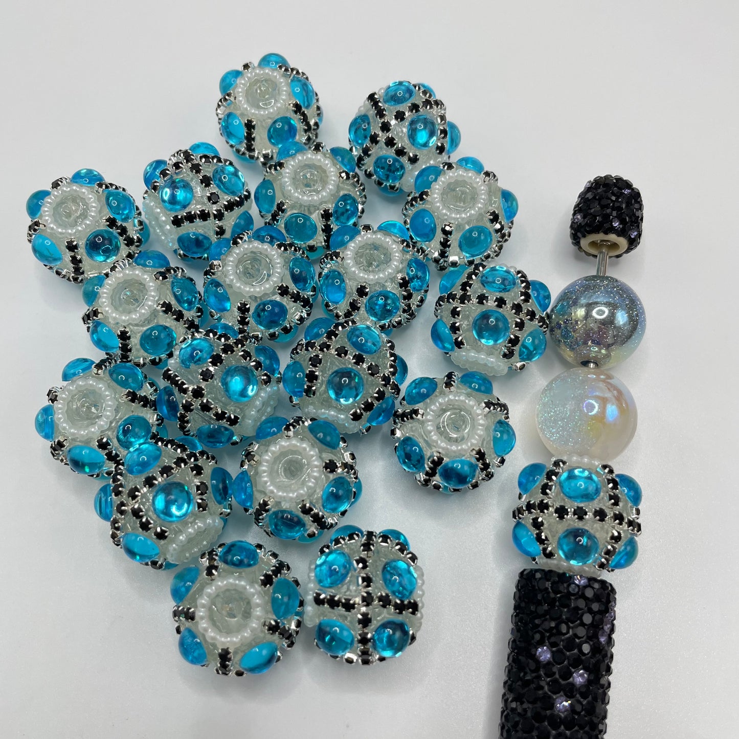 Bubble bead with chain fancy beads