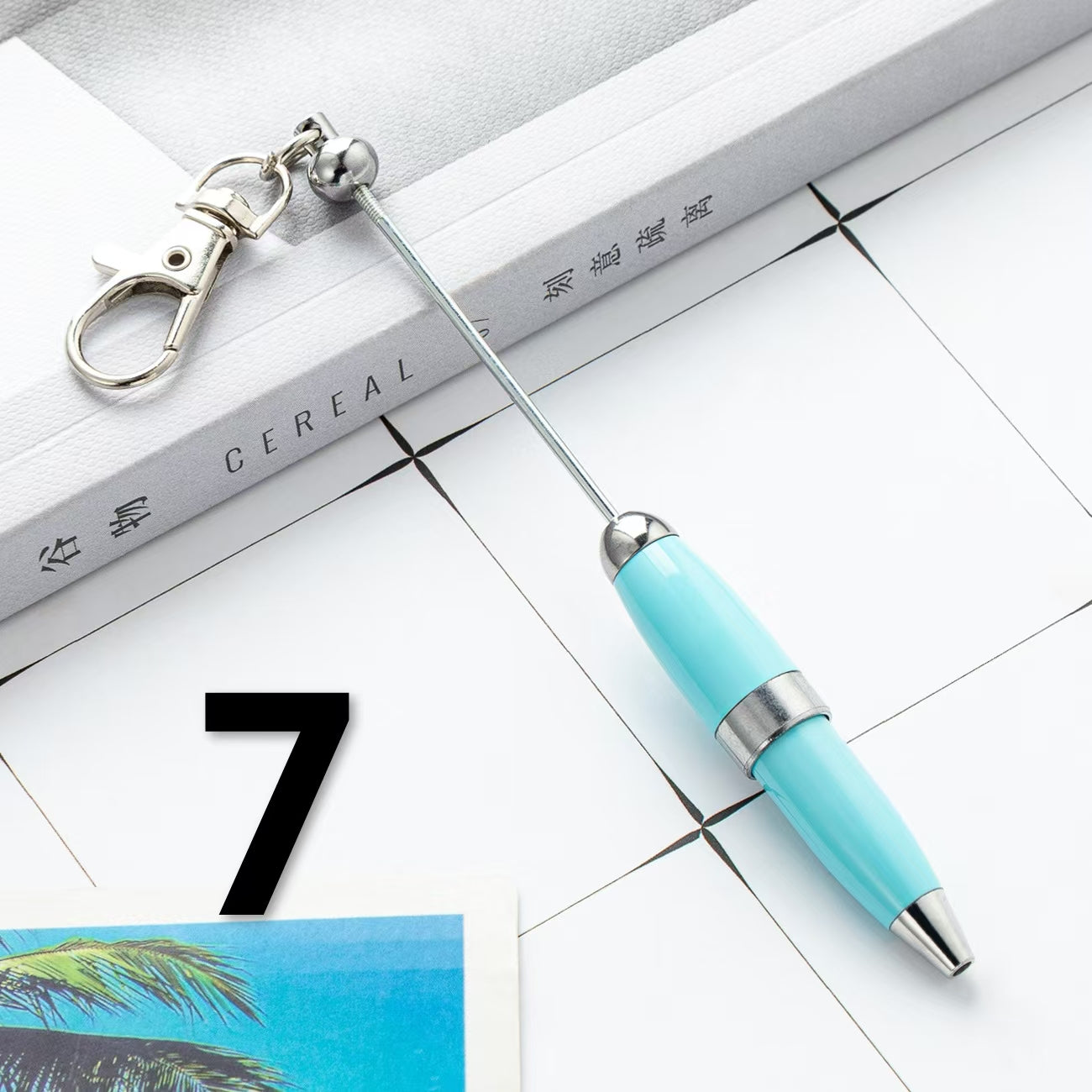 Bullet Beadable Pen and Metal Keychain