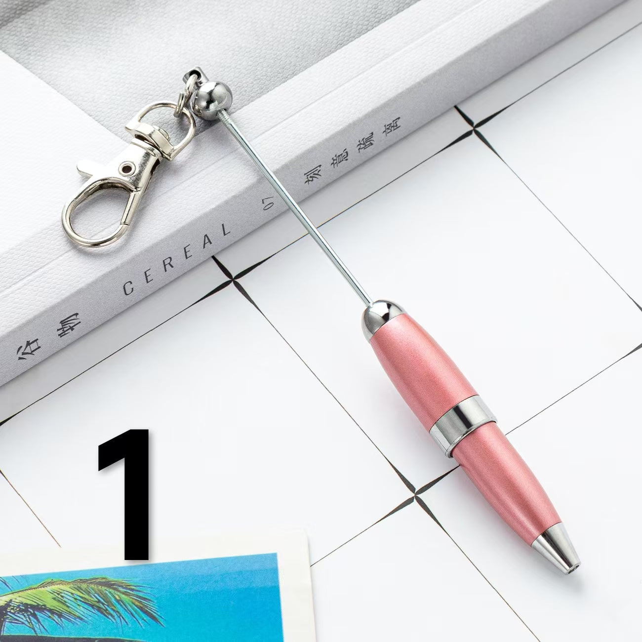 Bullet Beadable Pen and Metal Keychain