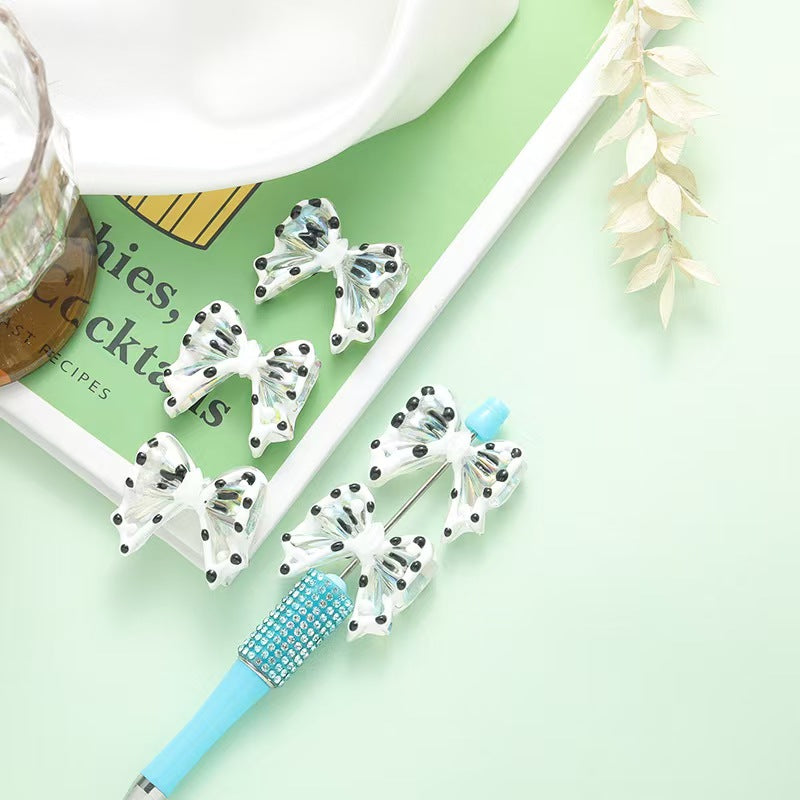 Hand-painted Acrylic Bowknot Beads