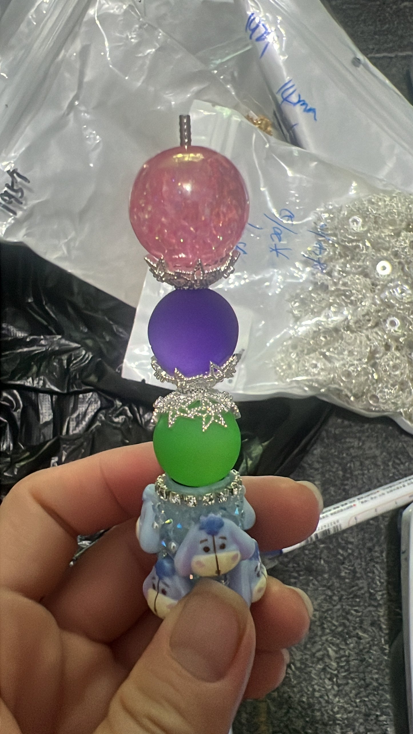 16mm star bead cap with rhinestone mental beads cap