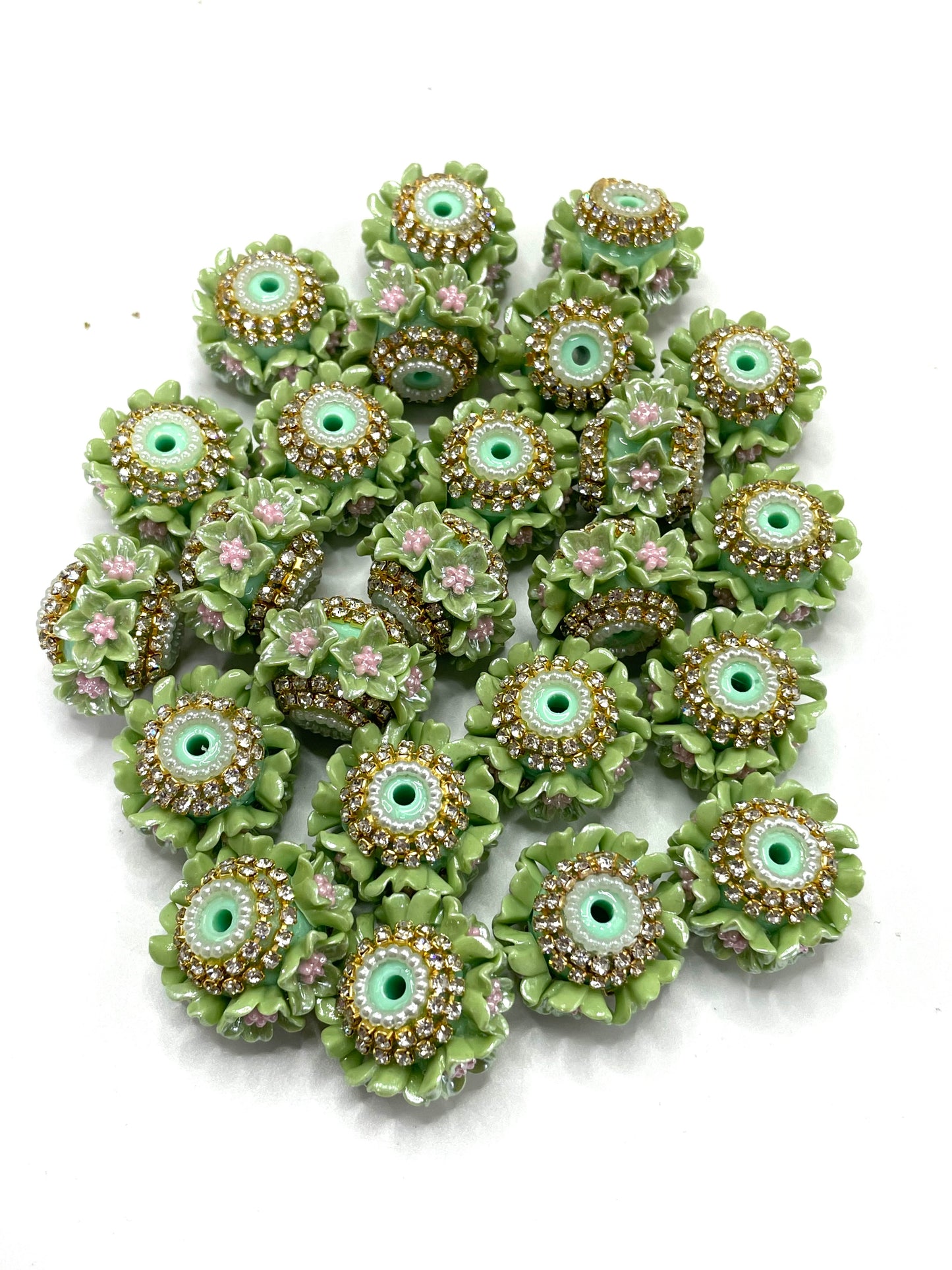 Morning glory Flower beads Golden Chain Attractive flower-shaped beads Random Mix