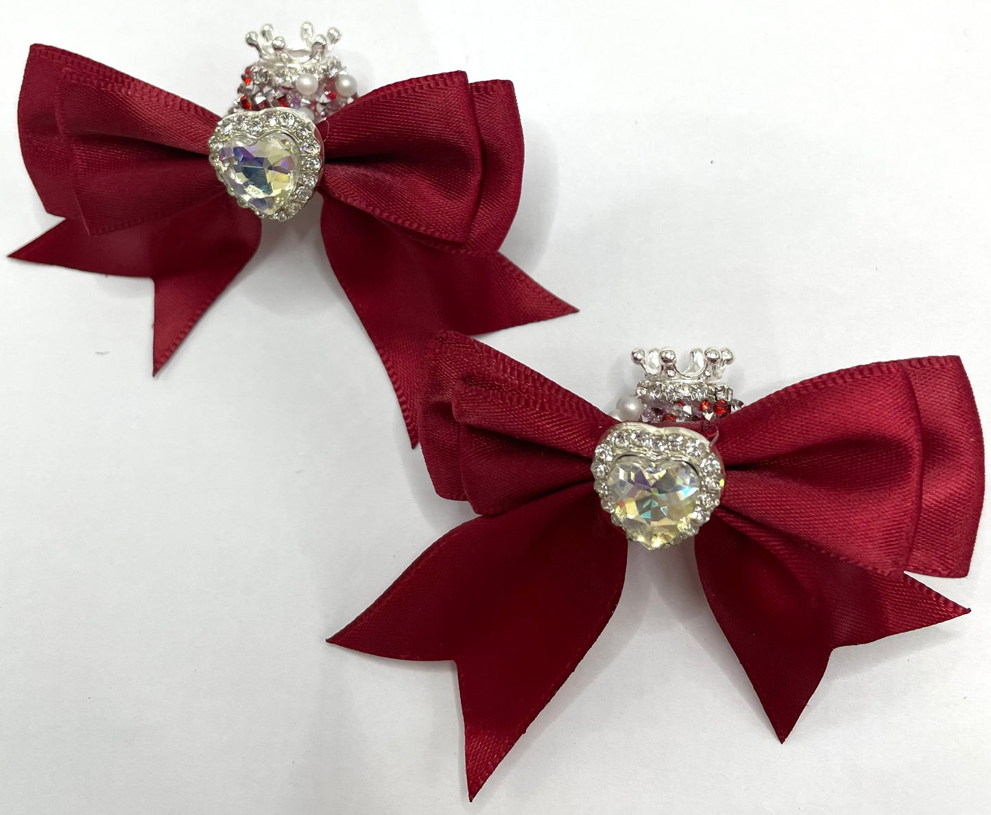 textile fabrica bow with crown bead fancy bead craft with crown ornament with bow satin ribbon knot,ornament with pearl and sugar stone, delicate handcraft ,randon mix color
