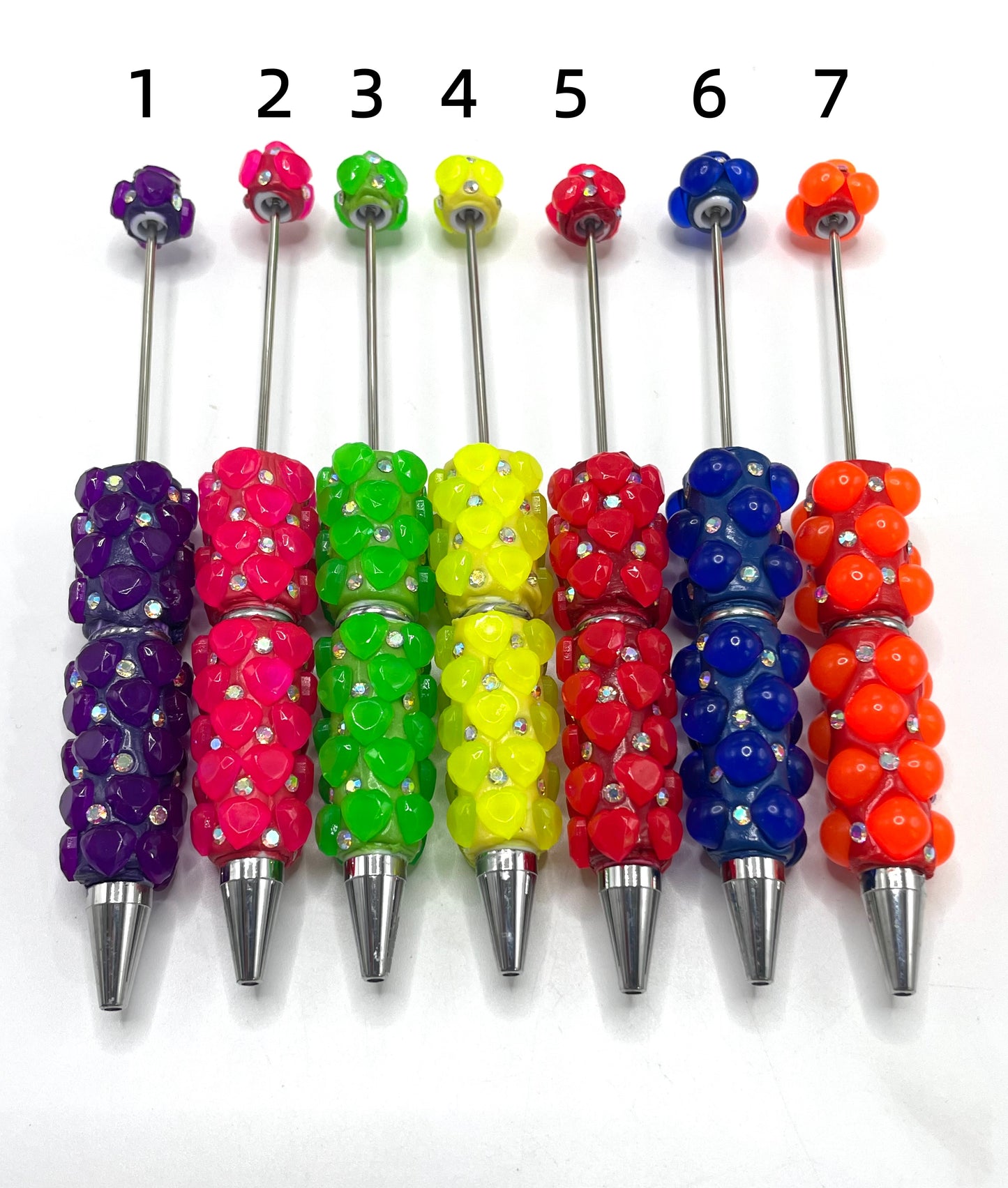Neon Fluorescent color Heart and bubbles Clay DIY Bead Pen Random Mix