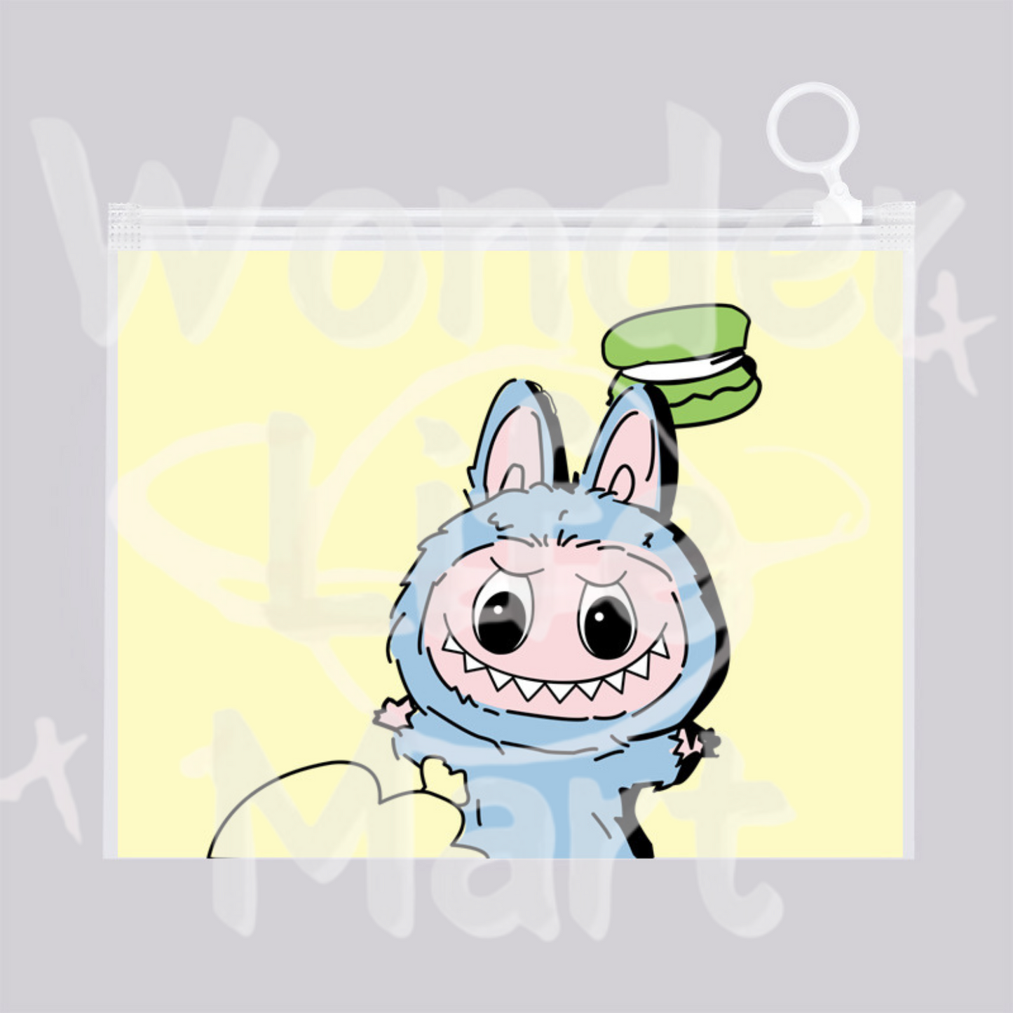 originality Cartoon character LABU Zipper bag Cute Storage bag Sand plastic ziplock bag Random Mix( 210mm x 170mm)