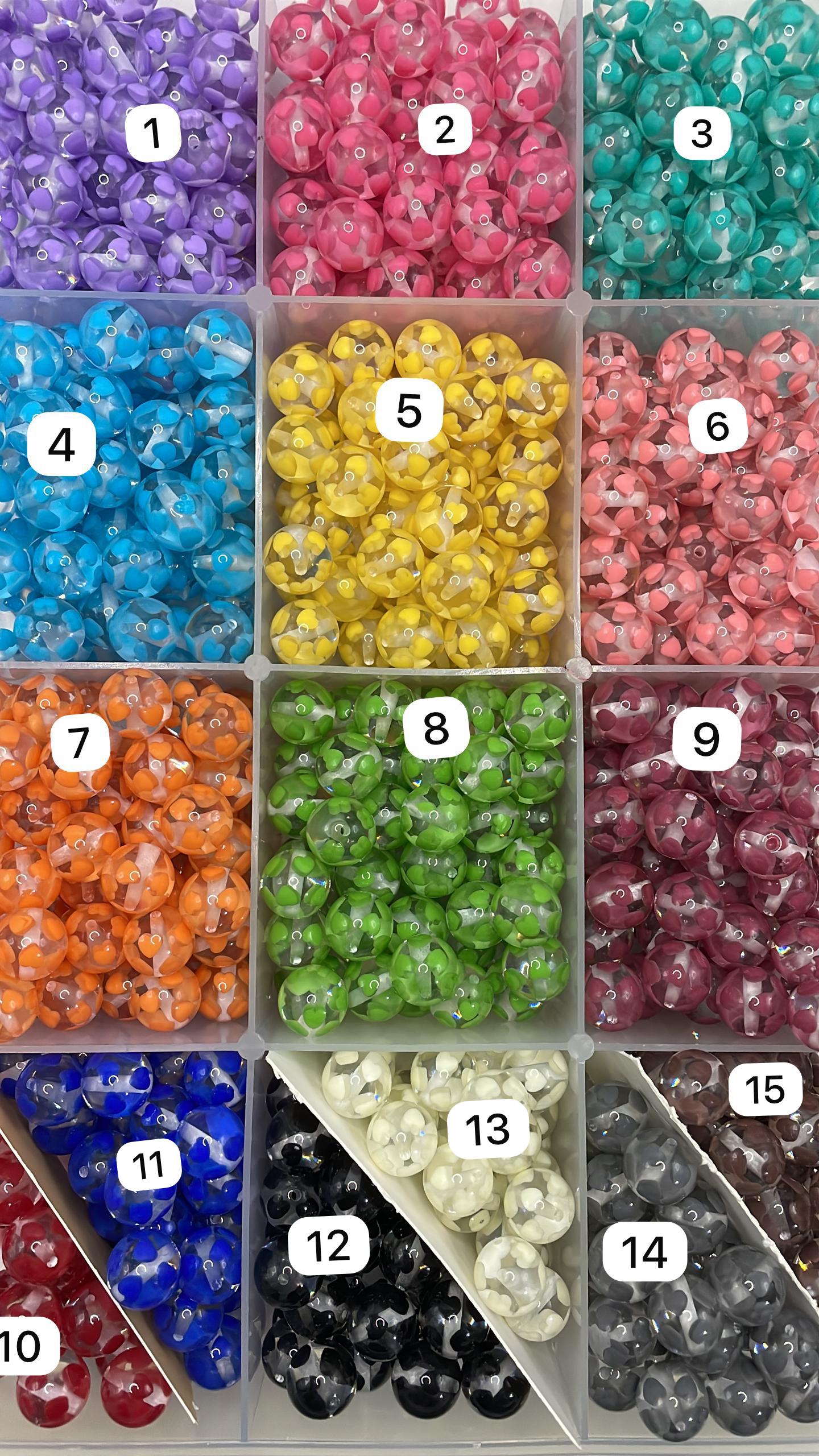acrylic clear jelly bead transparent base bead colorful ,random mix 16mm