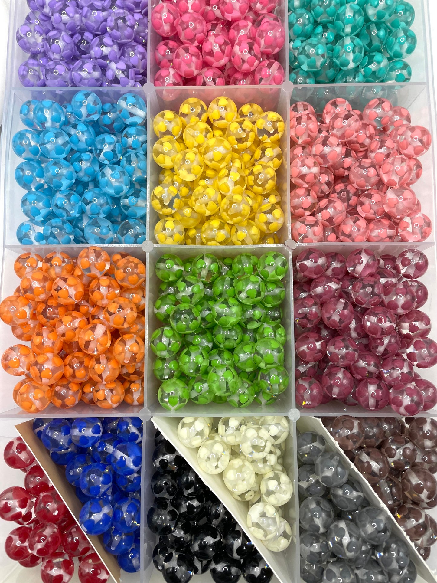 acrylic clear jelly bead transparent base bead colorful ,random mix 16mm