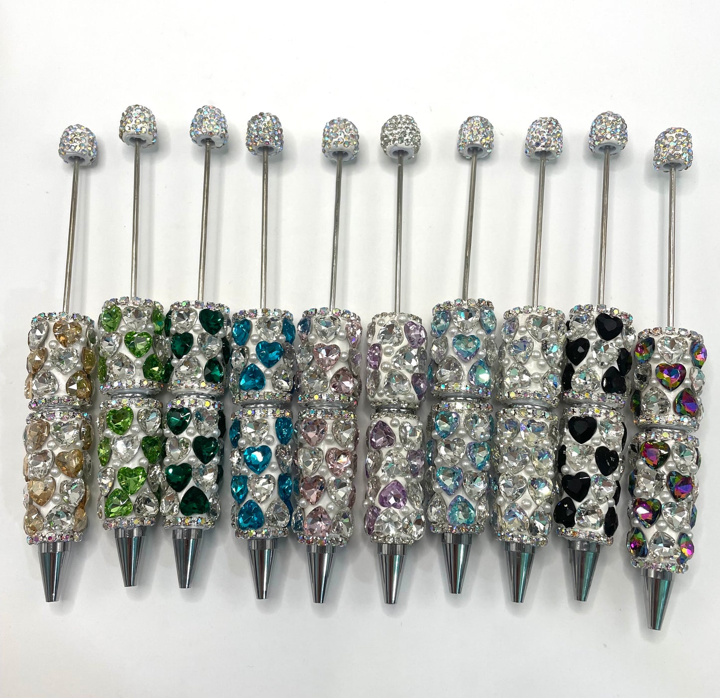 fancy pen fancy crystal heart clay base rhinestone pen mix color