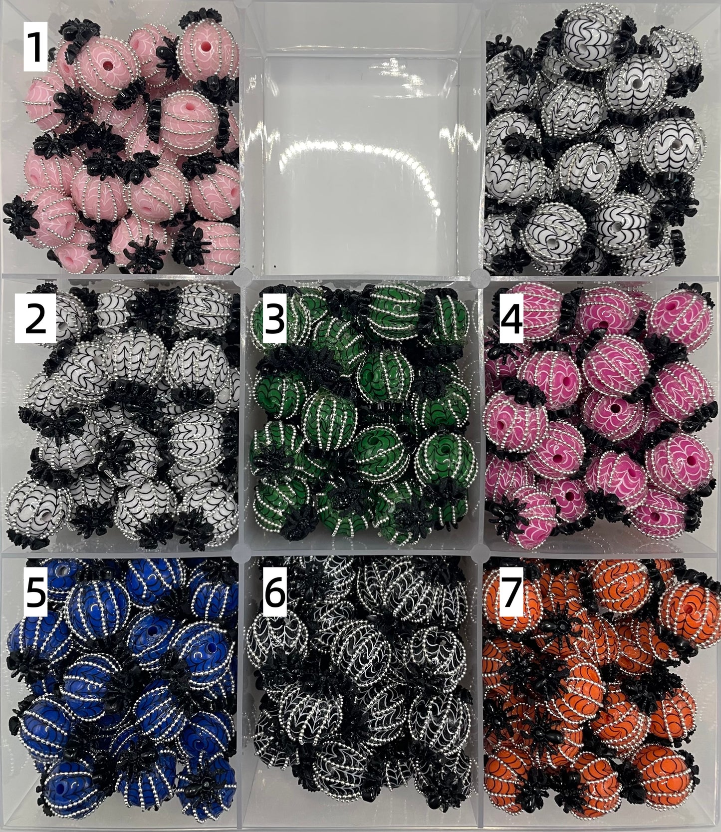 Spider Spider web beads Halloween Series Metal pearl chain beads 18mm Random Mix