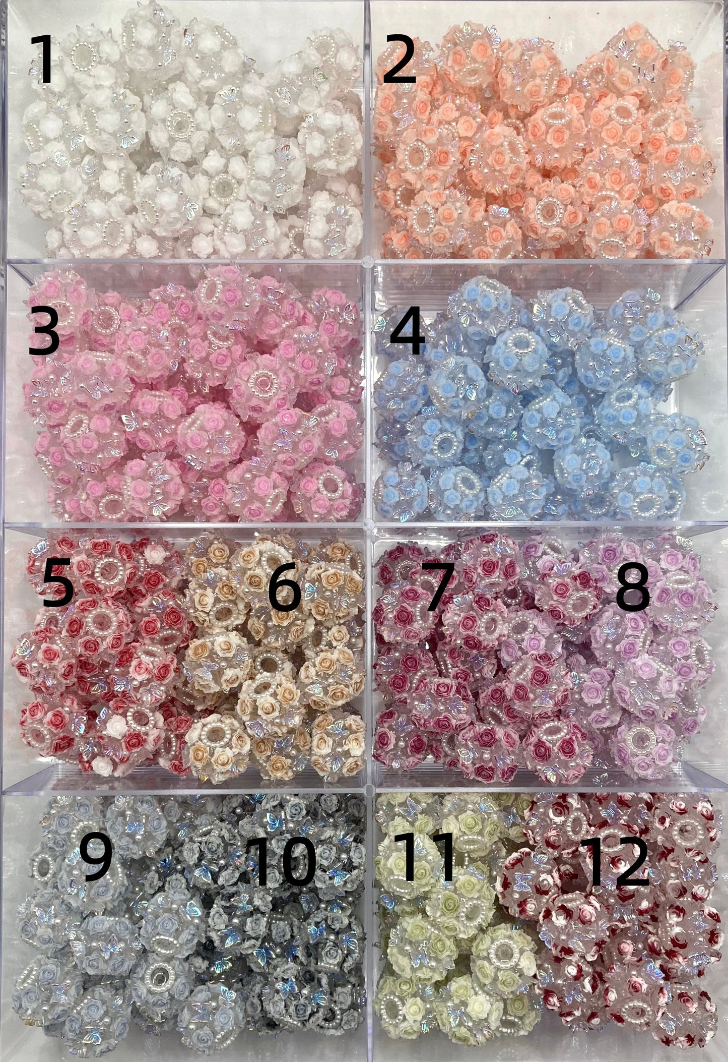Beaded beads Transparent acrylic Pearl gasket UV Butterfly Random Mix