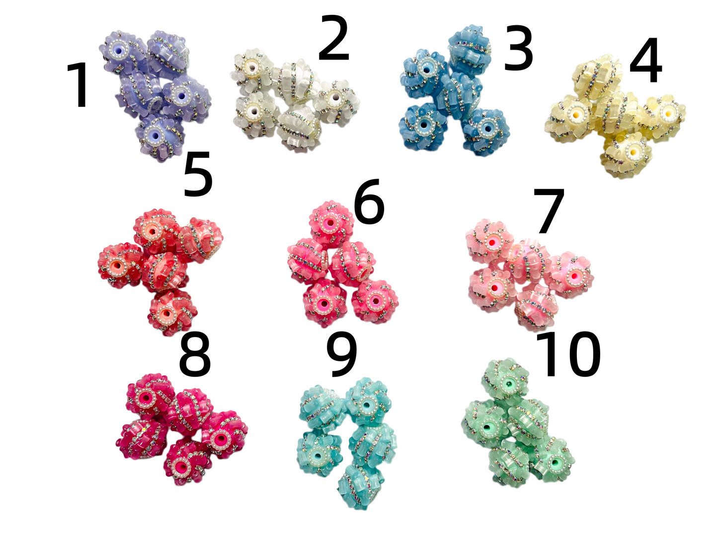 Fancy Beads Acrylic beads Bamboo joint Chain glitter Pearl gasket irregular shape 20 mm to 21 mm