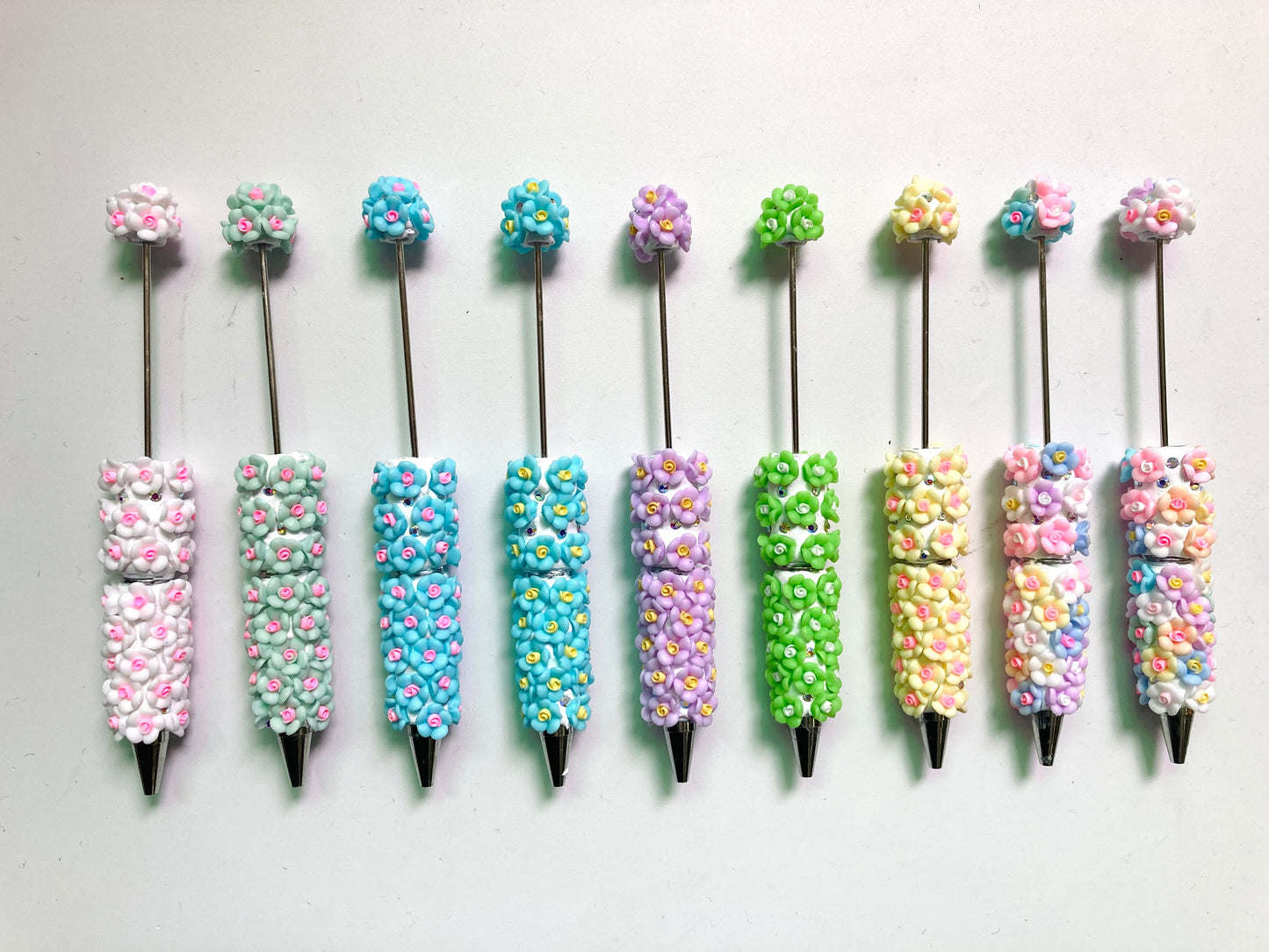 The first DIY beading pen Spring color schemes Flower clay bead pen Random Mix