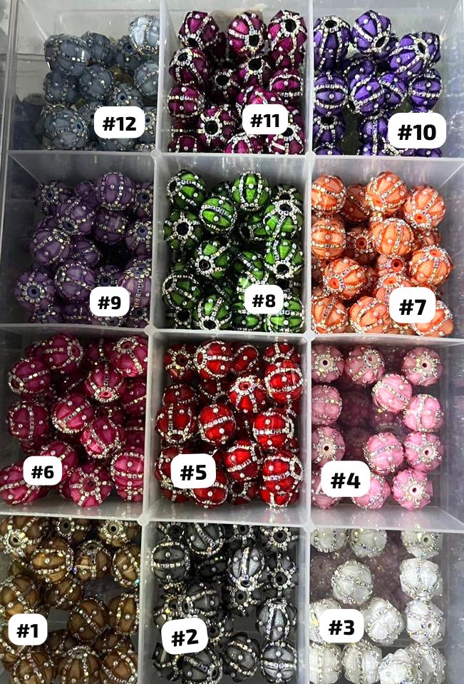 diy acrylic beaded beadable fancy lantern ornaments with pearl ,colored,random mix