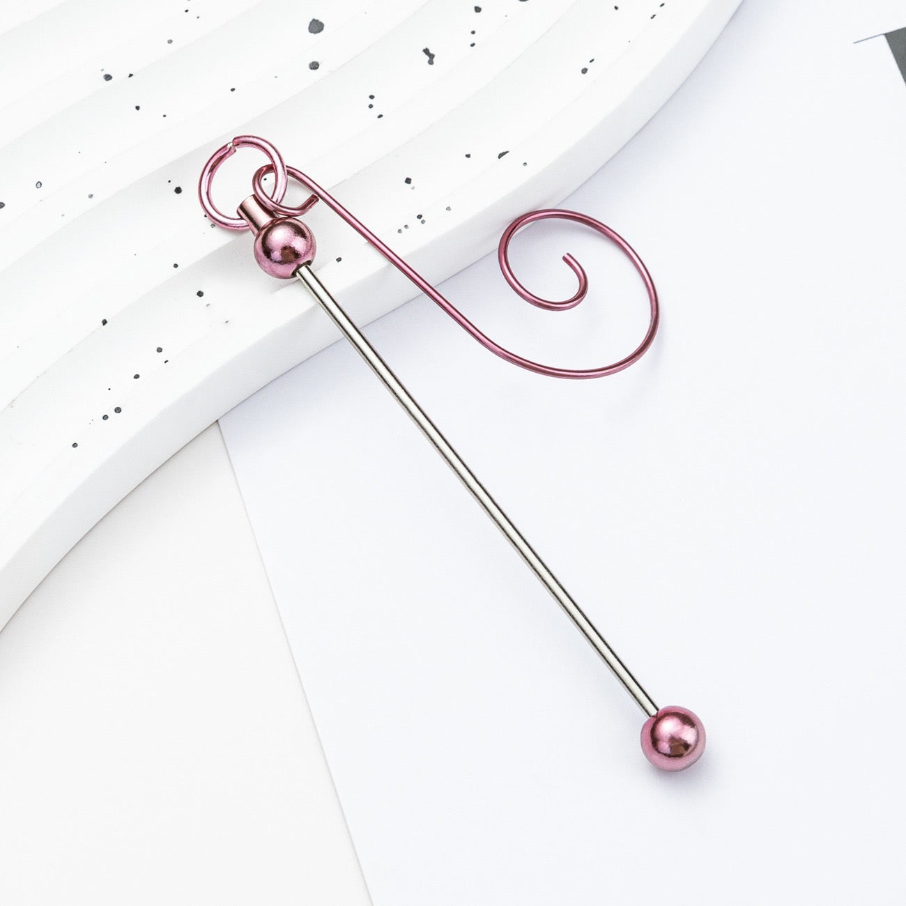 ornaments decoration hook with beaded beadable bar colored ,random mix