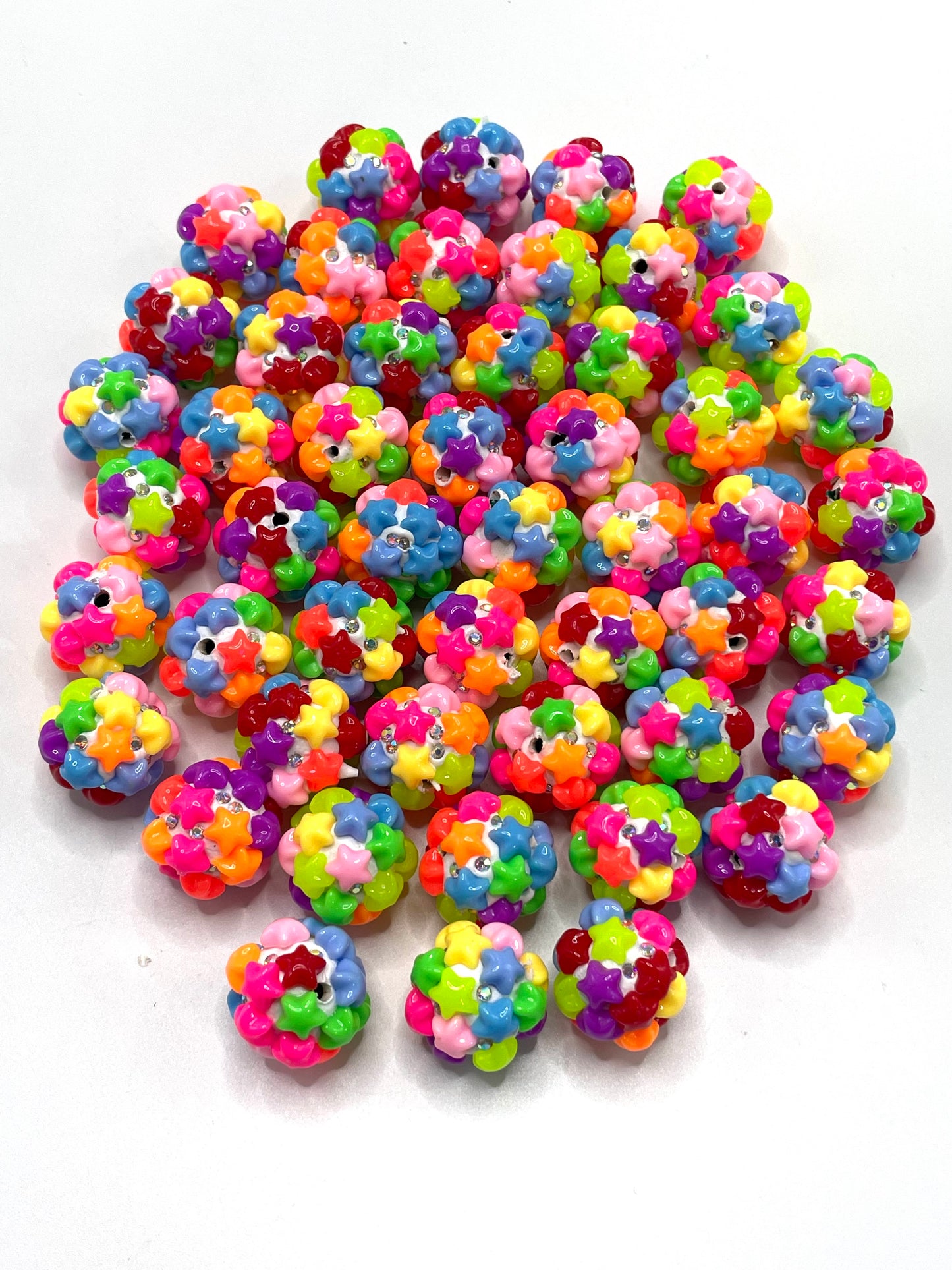 Clay Star Beads Neon star beads Clay star beads 19mm