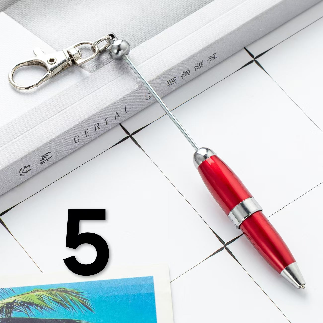 Bullet Beadable Pen and Metal Keychain