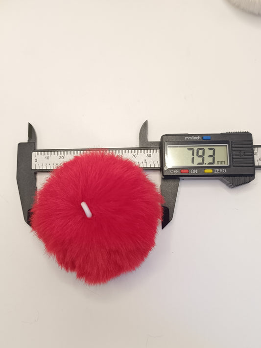 Colored Fluffy Pom Pom Balls with Elastic Loop 8cm Random Mix