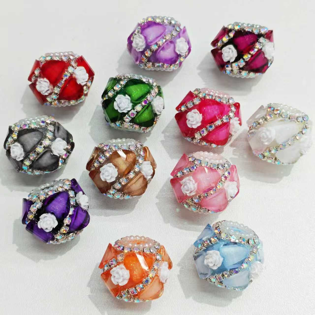 Heart bead with flower fancy beads