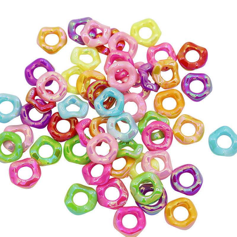 glossy solid color neon uv wavy spacer wave spacer plastic UV color neon uv color mix 15mm