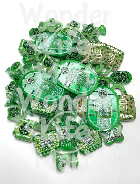 Starbuck Green Series Bag bow candy Heart Star Pendant Random Mix
