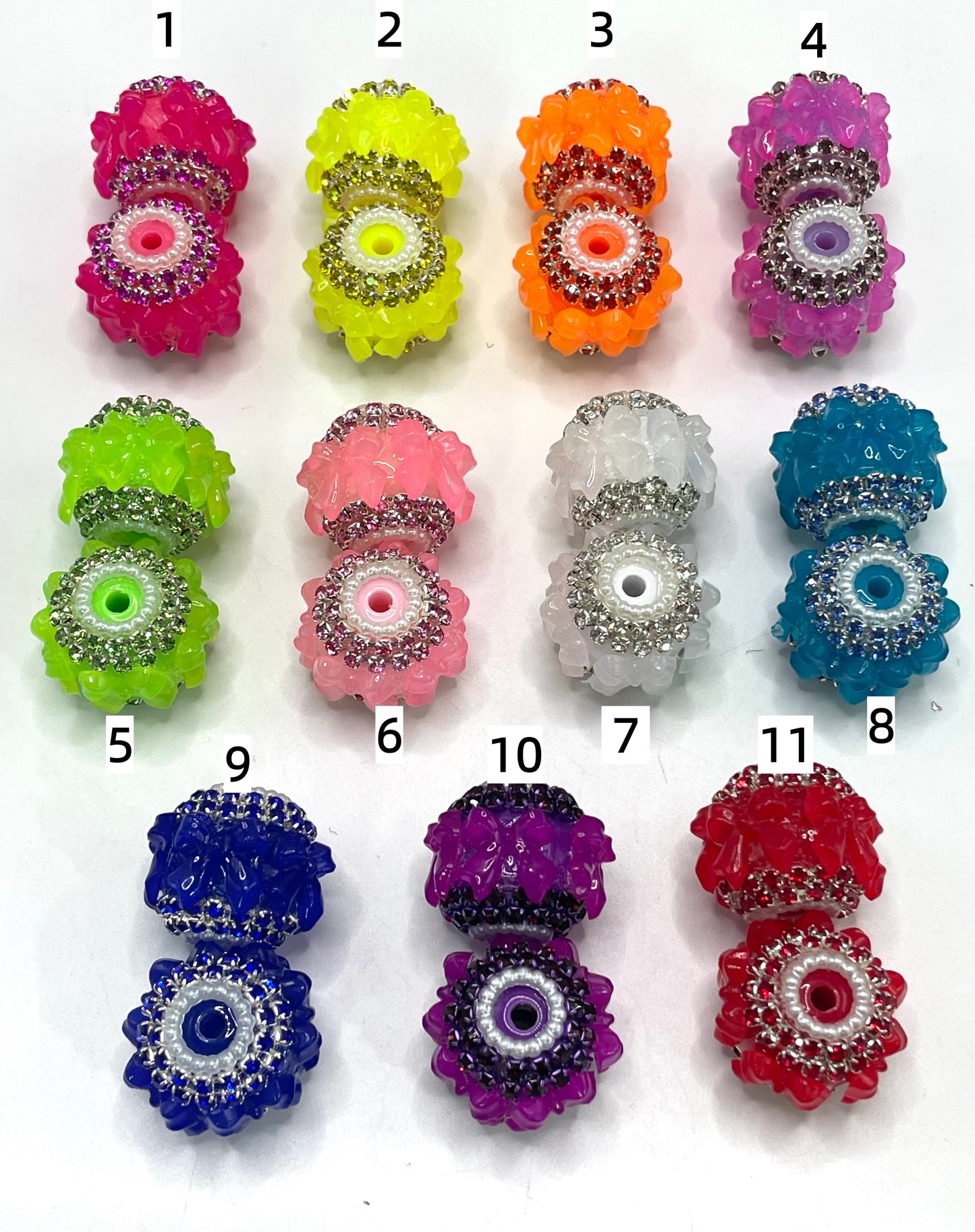 Neon bow Pearl gasket Spacers Candy-colored bow Acrylic bow beads 18mm Random Mix
