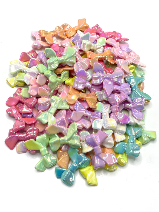 Acrylic bow uv DIY Beading Acrylic ribbon bow 32mm Random Mix