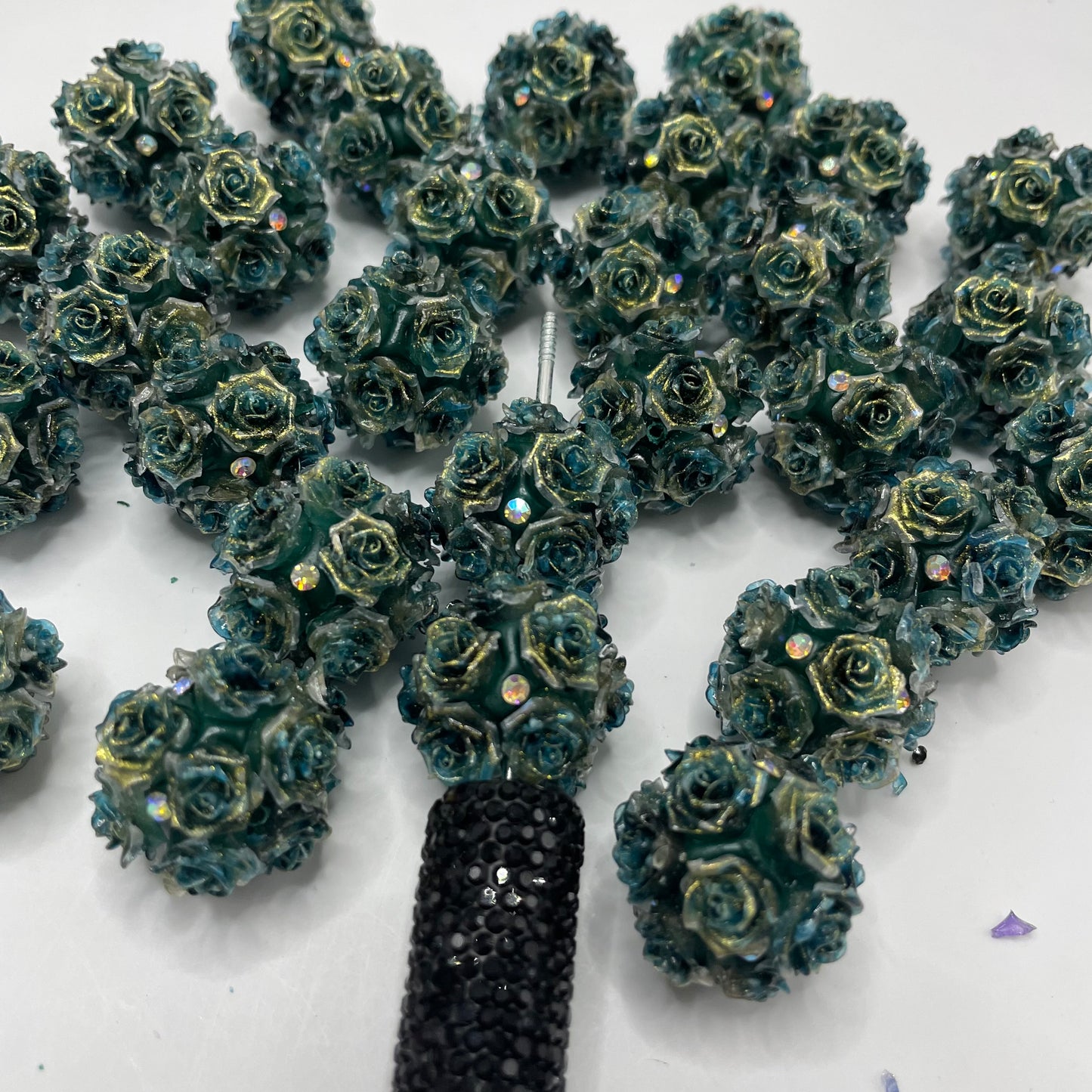 Soft flower bow beads bow heart beads