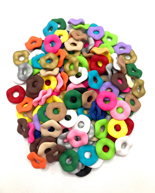 Matt Frosted Wave Shape Acrylic Spacer Beads And Solid Color,Random Mix,20mm