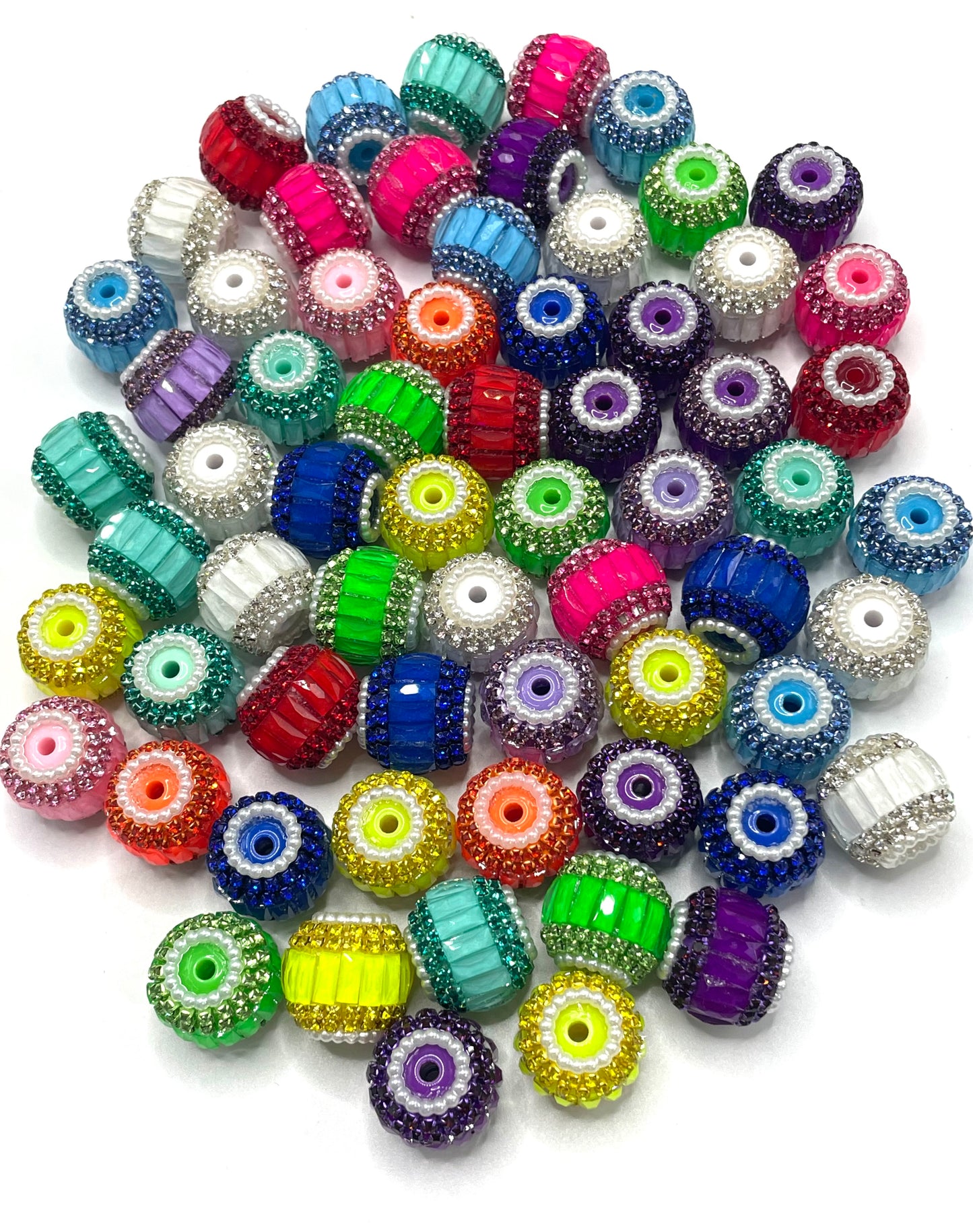Fancy Beads Pumpkin beads Neon Rhinestone Pearl spacers Mirror Random Mix