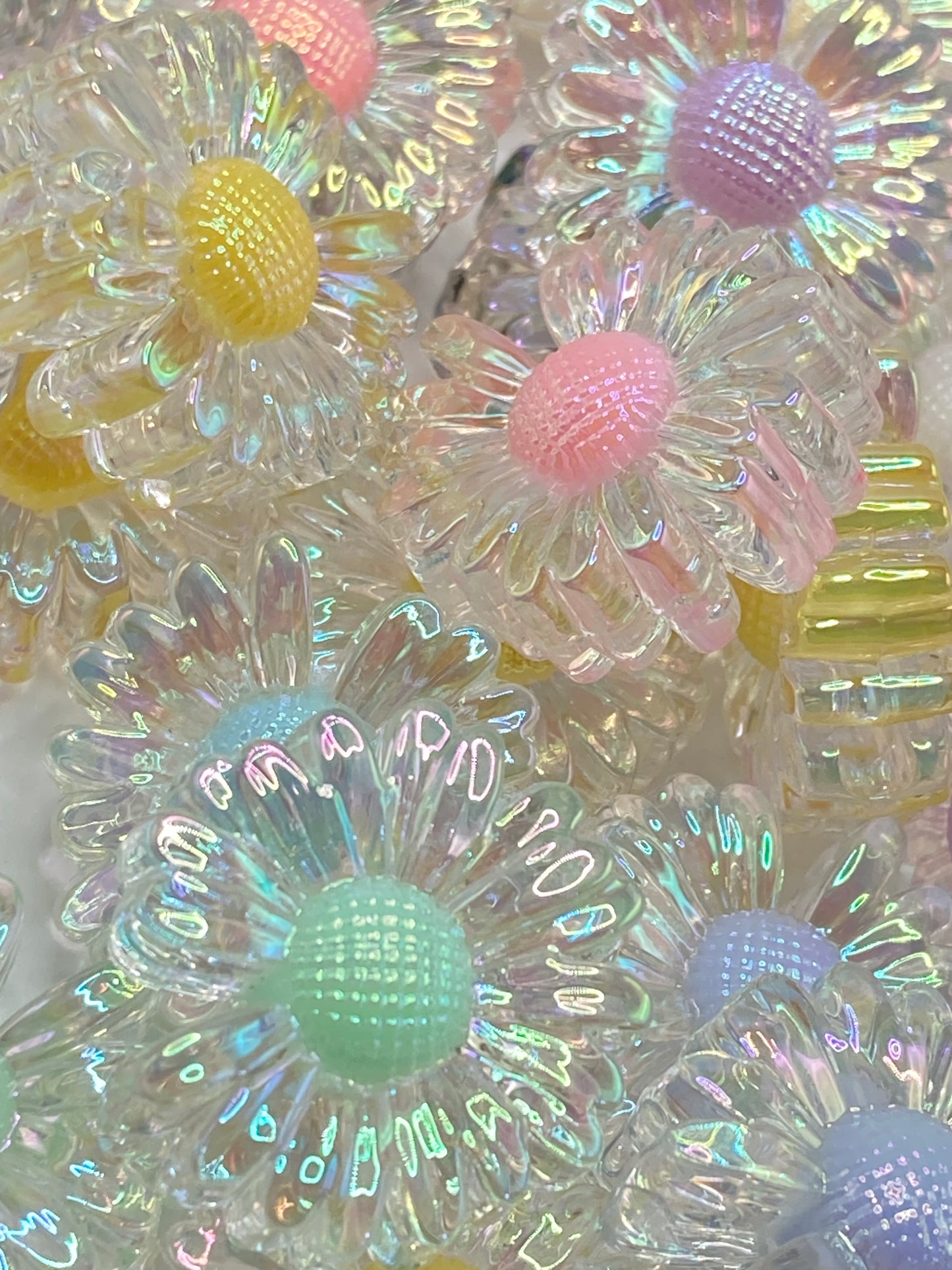 Acrylic beads Acrylic transparent chrysanthemum-shaped beads Daisy Random Mix