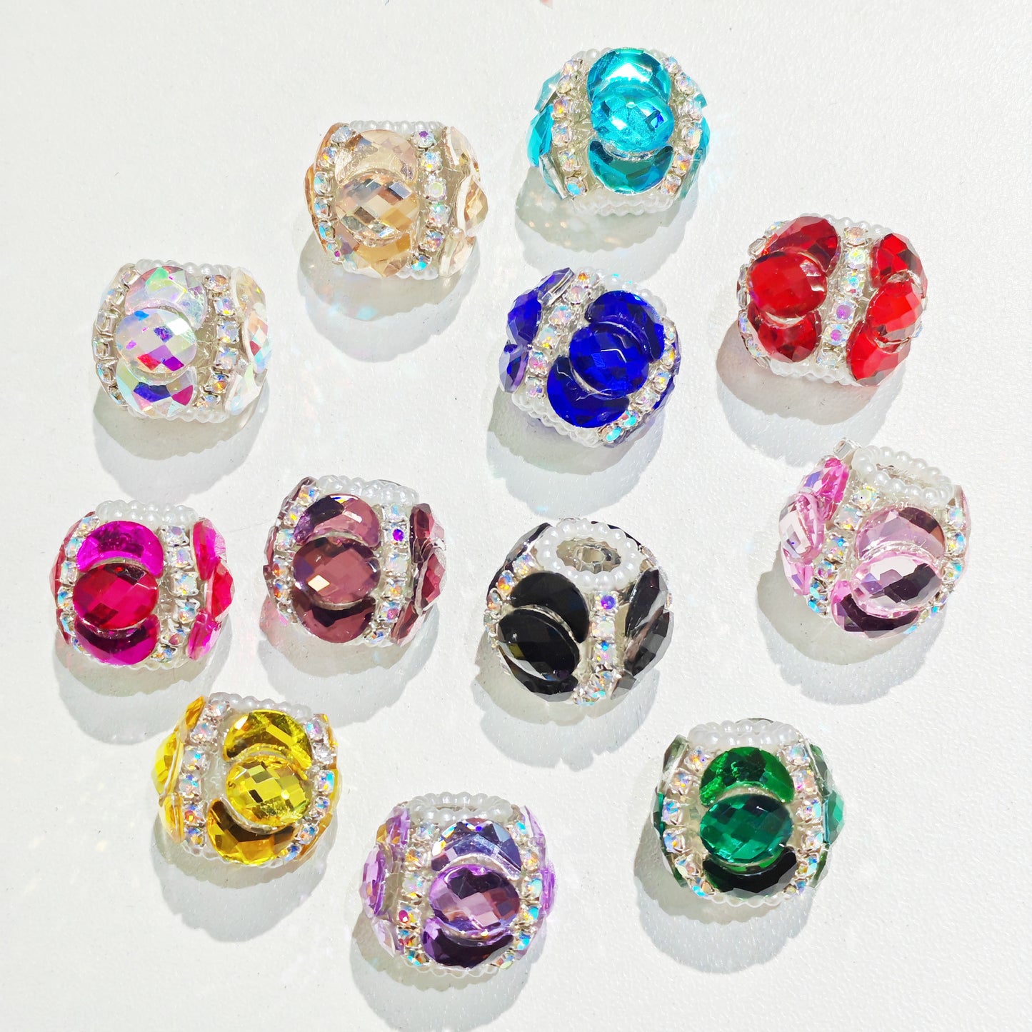 crystal fancy bead with chain andPearl