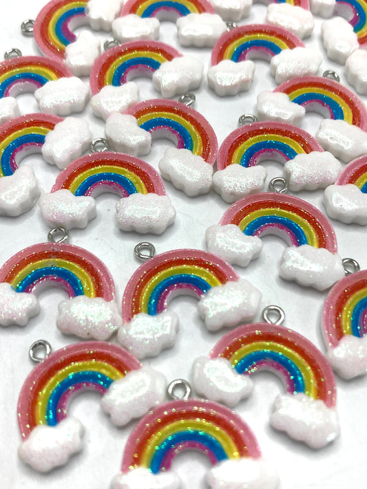 Rainbow clouds Pendant glitter 26mm