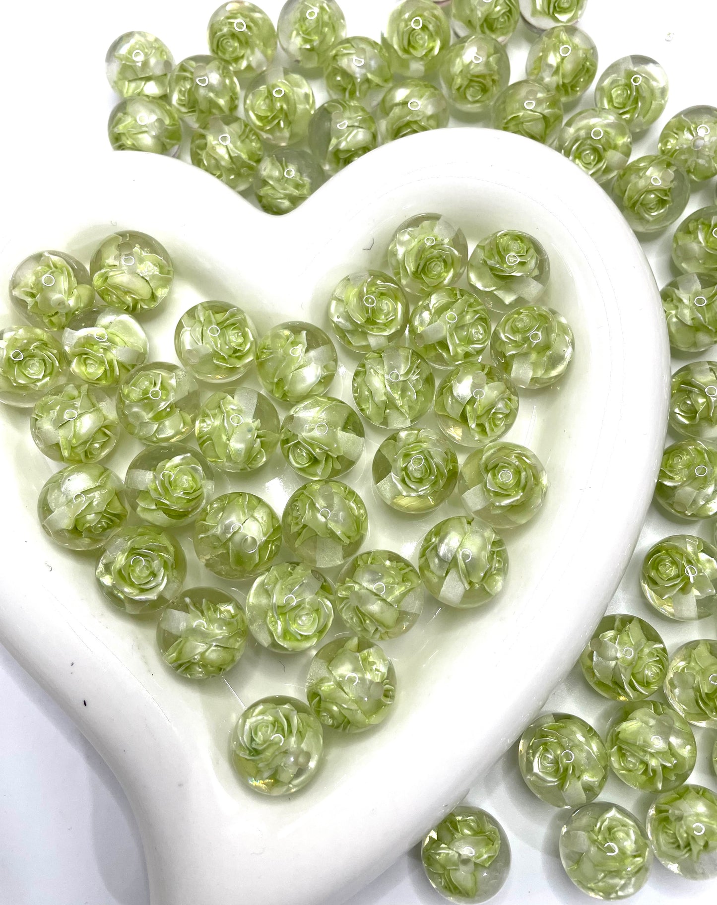 16mm acrylic resin beads with uv rose resin bead random mixed